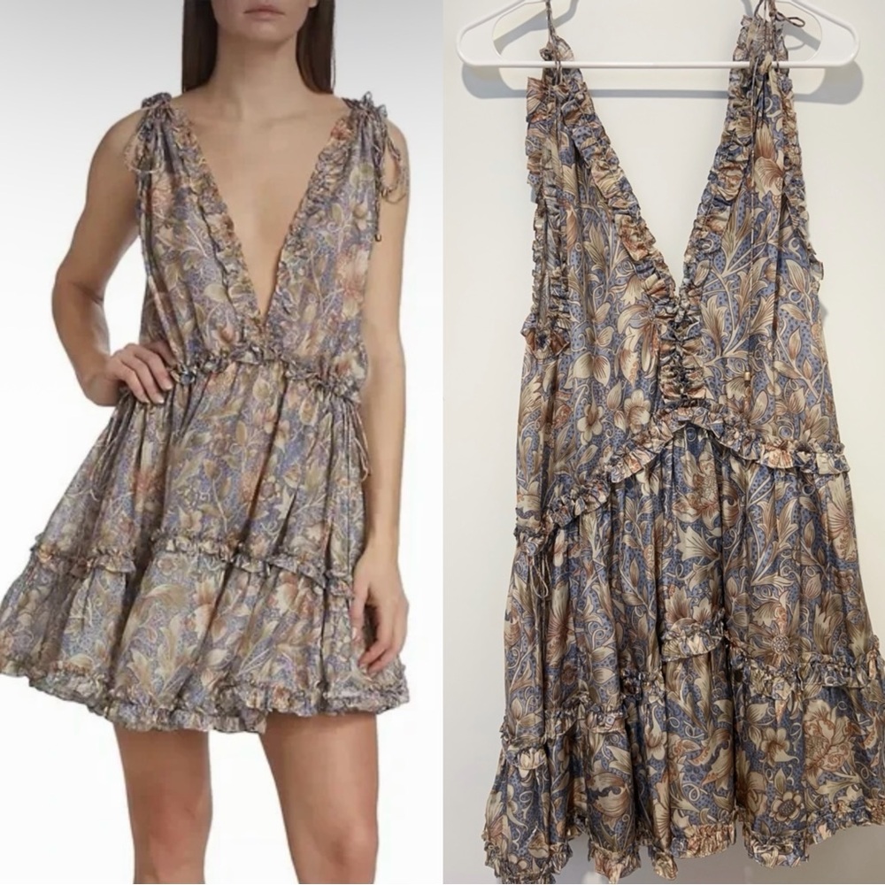 NWT AU1 ZIMMERMANN Chintz Draw Frill Mini Dress